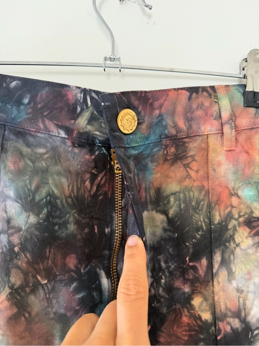 Big Bud Press Workpant Shorts In Rainbow Magic Waters Tie Dye Heavy Cotton - Picture 2 of 6